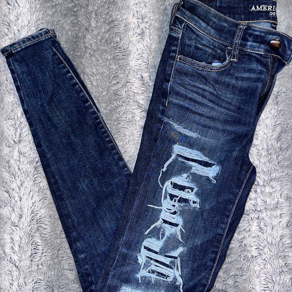 American Eagle Destroyed Denim High Rise Jeggings